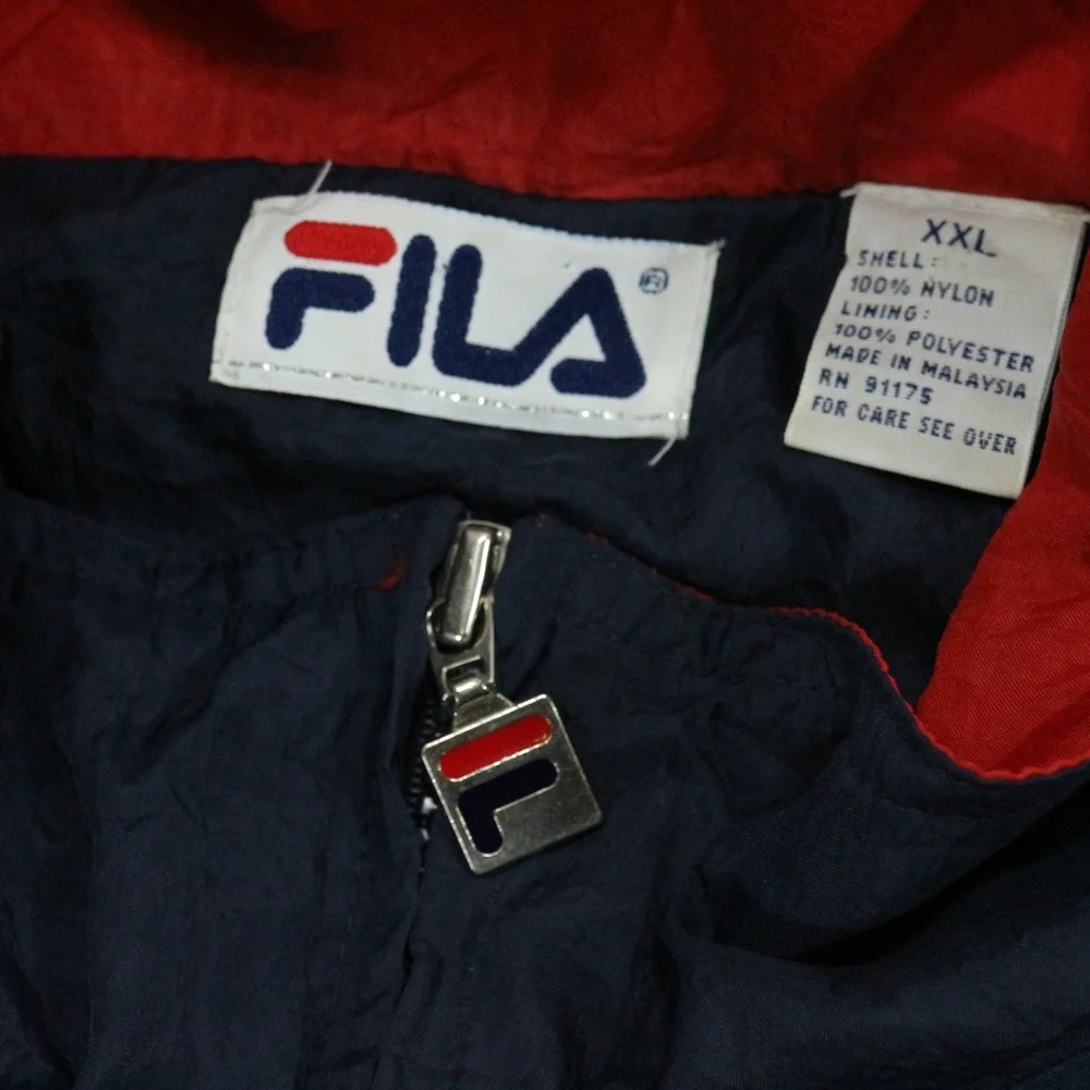 FILA Colorblock Windbreaker VTG Track Jacket Sz XXL Mens - Picture 4 of 8